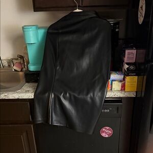 Calvin Klein Collection Black Leather Skirt